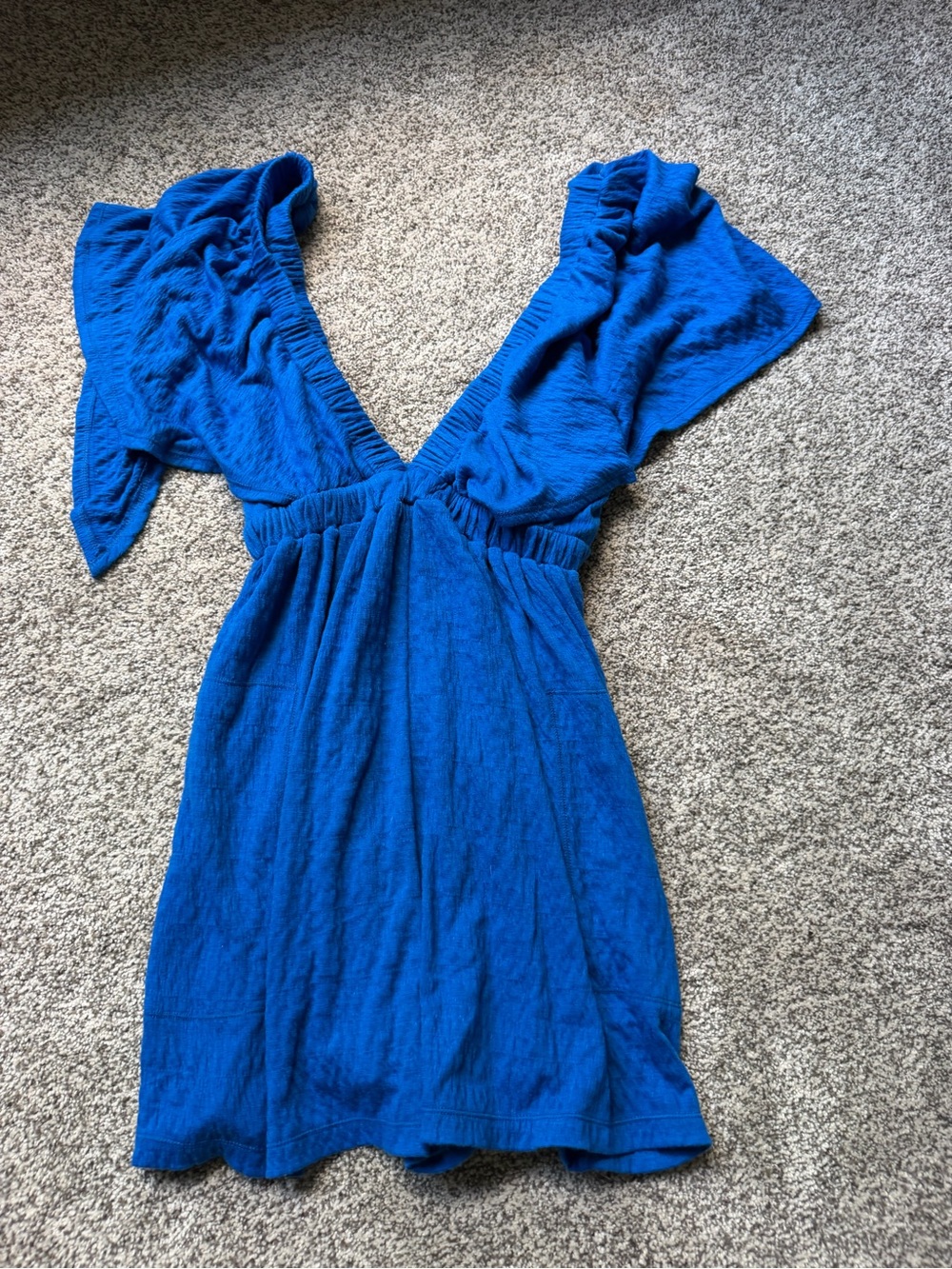 Free People Royal Blue Plunge V-Neck Jumpsuit Romper